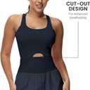 2 x Womens Workout Romper Sexy Sleeveless Athletic Rompers One-Piece Running Onesie Jumpsuit Summer Gym Casual Valentine Gift, Navy Blue (L)