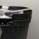 Mind Reader Slim Laundry Hamper with Lid, 60L Clothes Basket, Ventilated Plastic, Brown