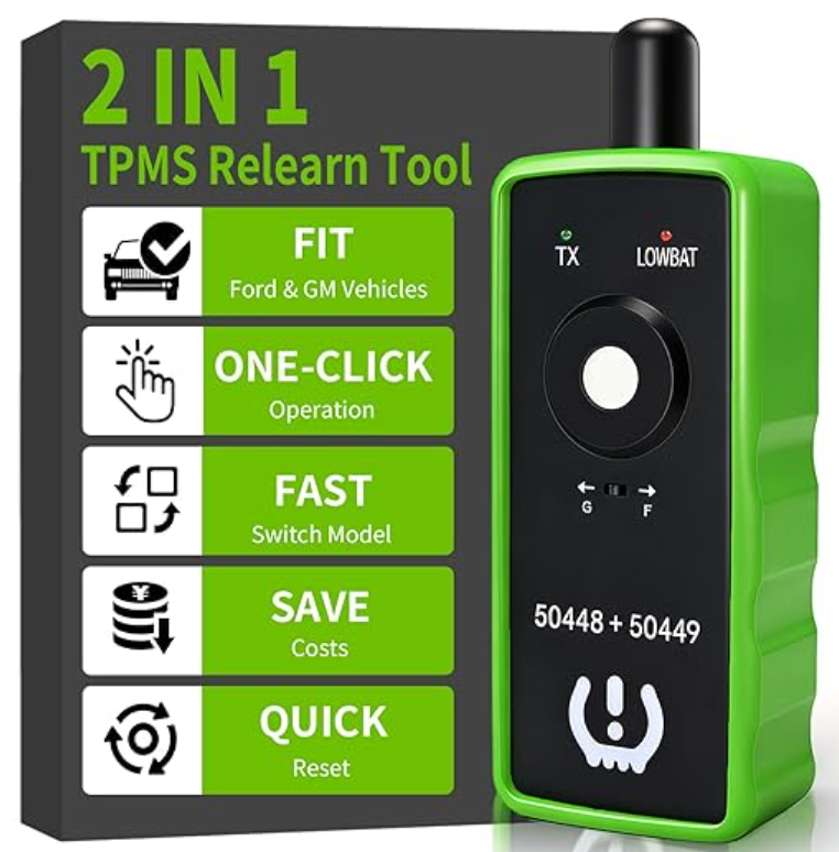 2IN1 TPMS Relearn Tool for GM and Ford with Model Switch Button, FIRSTOOL EL50448+EL50449 TPMS Reset Tool Tire Sensor Programmer Tire Sensor Reset Tool, TPMS Sensor Tool for GMC Lincoln Buick Cadillac