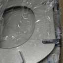 Angol Shiold Glitter Toilet Seat Molded Wood Round Toilet Seat with Quietly Close and Quick Release Hinges, Easy to Clean also Easy to Install (Round 16.5'', Silver)
