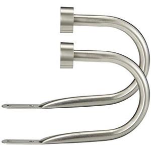 Drapery Holdback, Quality Metal Decorative Curtain Holdbacks with Zinc Alloy Cap Finials,Rust-Proof, Set of 2 Window Curtain Holdbacks,Satin Nickel