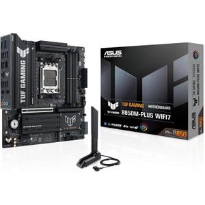 TUF Gaming B850M-PLUS WIFI7 AMD B850 mATX Motherboard, 14+2+1 80A DrMOS Power Stages, DDR5, PCIe 5.0, 3X M.2 Slots, WiFi 7, 2.5Gb Ethernet, DisplayPort, HDMI, Rear USB-C 20Gbps and Front USB-C 10Gbps
