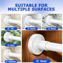 Bonpally Shower Curtain Rod, Adjustable 32-75 Inches Spring Tension Rod, Non-Slip No Drilling Stainless Steel Shower Rods for Bathroom Window Room Divider, Never Rust, White