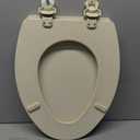 Bemis 1500EC Durable Wood Toilet Seat with Easy Clean Hinges, Made in USA, Elongated, Biscuit