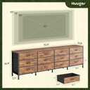 Huuger 70 Inch Dresser for Bedroom, TV Stand for 65, 75, 80 Inch TV, 12 Fabric Drawer Long Dresser, Large Entertainment Center for Bedroom, Wide Chest of Drawer with Storage, Rustic Brown