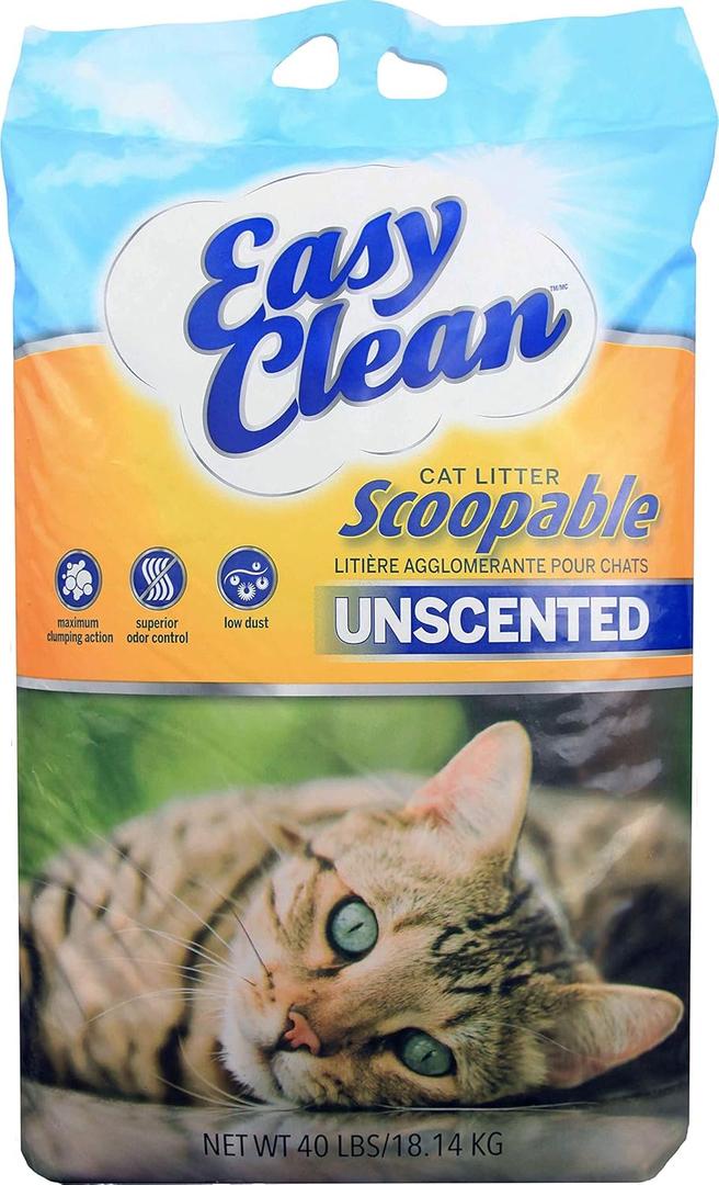 5 x Easy Clean Unscented Scoopable Cat Litter