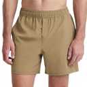 ODODOS Men's Athletic Shorts with Pockets 5" Quick Dry Lightweight Workout Gym Running Shorts, Tan, X-Large