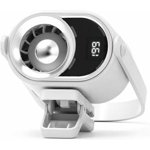 Portable Clip On Fan with Digital Display, Rechargeable Battery Operated Small Desk Fan with Strong Airflow, Ultra-Quiet 360 Rotatable Personal Cooling Fan for Camping, Stroller, Golf Cart, Bedside