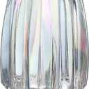Glass Vase - Modern Ribbed Glass Vase for Flowers, Candles, and Decorative Accents -Black Grey, Amber, Clear and Colored Tall/Short Glass Vase for Centerpieces Home Table Decor (Colored, H-7.87inch)