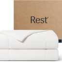 REST Evercool Cooling Comforter, Full/Queen, Blanket for Hot Sleepers, All Season Bedding to Keep Cool for Night Sweats, Breathable Lightweight Blanket, 90"x90" Inches, Arctic White
