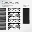Gaoye Reading Glasses for Women, 6 pack Fashion Readers for Women Men Spring Hinge Eye Glasses, Blue Light Reading Glasses