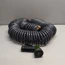 Coil Hose 75FT EVA Coil Garden Hose With 3/4'' Brass Connector Coiled Water Hose Lightweight And No Kink Includes 7 Patterns Spray Nozzle For Outdoors Lawn Watering Car Washing (Gray)
