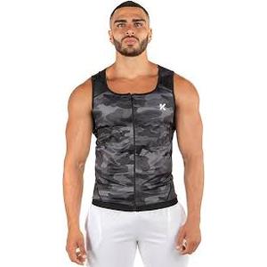 Kewlioo Men's Heat Trapping Zipper Sweat Enhancing Vest - Sauna Suit Shirt Compression Vest Shapewear Top for Gym Exercise 4XL/5XL
