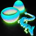 TBOLINE 12" 3D Printed Dragon Egg, Christmas Stocking Stuffers for Kids Boys, Cool 3D Printer Articulated Crystal Dragon Toy for Boys Kid Teen, Animals Fidget Toy Dinosaur Eggs for 5-7 4-6 8-12