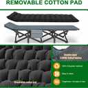 Camping Cot, 28'' Wide Heavy Duty Sleeping Bed for Adult, Protable Folding Cot with Mattress & Carry Bag (Black), 75 inches x 28 inches x 15 inches