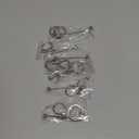 Huwena 6 Pcs Beadable Keychain Bars Blanks Bead Keychain Metal for Pendant DIY Crafts Jewelry Making Gift (Silver)
