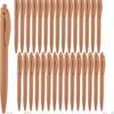 Aozora Pens Bulk 30 Pack Click Pens No Bleed Wholesale Retractable Ballpoint Pens Medium Point,Smooth Ink Pens for Journaling School Office Supplies 1.0MM (Brown Ink)