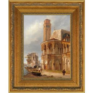 Vintage Canvas Frame for 18x24 Art Prints Oil Paintings, 3.6" Extra Wide DIY Wood Ornate Open Back Wall Picture Frames for Landscape Family Animal Memorial Portraits, No Glass & Back (Gold)