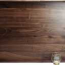 30 x 24 Inches Extra Large Rectangle Black Walnut Wood Ottoman Tray with Handles, Serve Tea, Coffee Classic Wooden Decorative Serving Tray