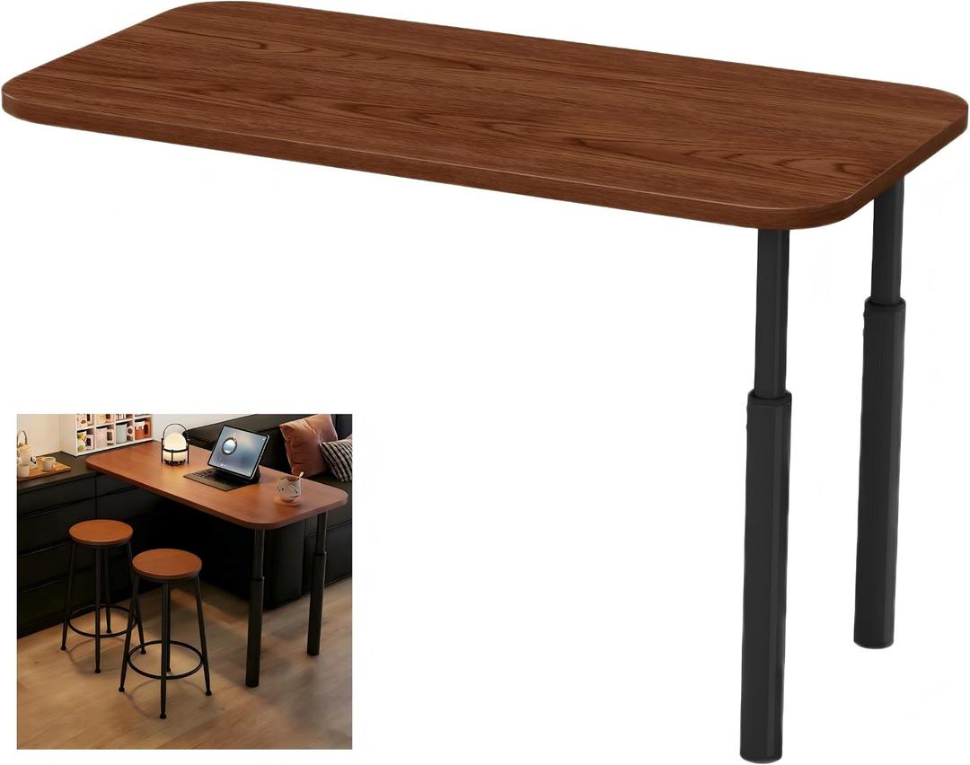 CycleCrew Large L-Shaped Desk Extension, 47.2" L Freestanding Desk Extender with Adjustable Height, Full-Size Tabletop Extension for Existing Desk, Space Saving Workstation Expansion for Home Office, 47.2 inches x 23.6 inches x 35.4 inches