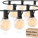 RTTY 300 FT Outdoor String Lights, Patio Light for Outside with 156 Shatterproof LED Globe Bulbs, Waterproof Connectable Dimmable Hanging Lighting for Cafe Bistro Market Backyard Porch, Warm White