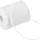 Hollow Pipe Tubing Rubber Cord, 27.3 Yards 3mm Stretchy String with 1.5mm Hole Elastic Strings Barber Cords for Jewelry Making/DIY Crafts/Necklaces/Bracelets [White]