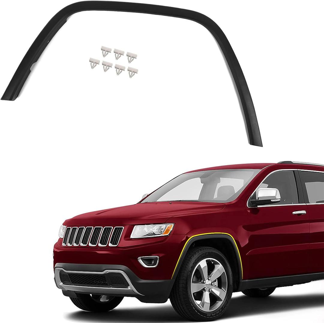 FIONE Wheel Fender Flares Replacement Compatible with Jeep Grand Cherokee 2011-2016 Left Driver Sides Wheel Arch Fender Cover Trim Moulding Molding LH 1MP39RXFAE CH1290106