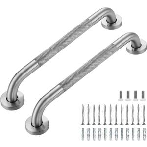 Grab Bars for Shower, 2 Pack 16-Inch Anti Slip Shower Handles for Elderly, Safety Shower Grab Bar, Stainless Steel Handicap Grab Bars for Bathroom,Toilet (Brushed Nickel, 1" Diameter)