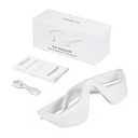 Elitzia Beauty Eye Care Goggles Device Red Light Eye Protection Frames Massager Removes Dark Spots Circles Bags and Wrinkles ET110N (White Eyeglass Temples)