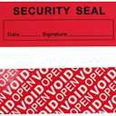 TamperSeals Group - 100pcs 100% Total Transfer Tamper Evident Security Void Stickers/Labels/Seals (Red, 1 x 3.35 Inches, Serial Numbers)