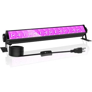 Upgraded 42W LED Black Light Bar, Blacklight Flood Light with Plug+Switch+5.9ft Cord, Light Up 24x24ft Area, for Halloween Glow Party Bedroom Game Room Body Paint Stage Lighting (1 Count (Pack of 1)
