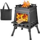 Wood Burning Stove, Camping Wood Stove, Small Portable Cast Iron Wood Stove: Compact Outdoor Cooking Solution with Carrying Bag (Small)