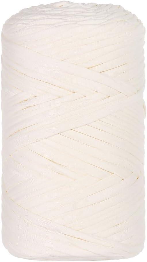 T-Shirt Yarn Crochet Yarn for Beginner, 400g/131 Yards Elastic Fabric Crochet Cloth T Shirt Yarn, Hand Knitting Yarn for Crocheting Bags/Baskets/Coaster/Rugs, Crocheting Projects DIY Crafts