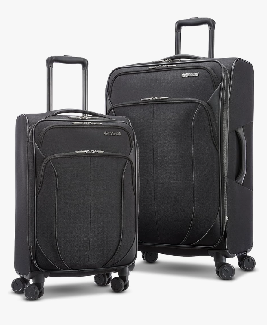 American Tourister 4 KIX 2.0 Expandable Softside Luggage with Spinner Wheels, 2 PC SET (20/24), Black American Tourister 4 KIX 2.0 Expandable Softside Luggage with Spinner Wheels, 2 PC SET (20/24), Black