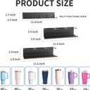 Magnetic Cup Holder for Stanley 40 & 30 oz Tumbler Organizer with 6 Slots and Hanging Hooks, Magnetic Fridge Water Bottle Organizer for Tumblers, Cups and Bottles  3-Pack Black