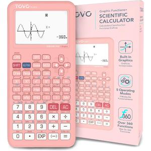 TOVO 2026 Upgraded Scientific Calculator with Graphic Functions, Massive 3" Screen, 360+ Functions Multi-Mode Graphing Calculators for Students, High School & College, TS-259 Pink