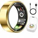 Smart Ring Health & Fitness Tracker for Men & Women, Heart Rate, SPO₂, Sleep & Activity Monitoring, IP68 Waterproof, Long Battery Life, Family Care Mode, No Subscription Fee (Gold, 8)