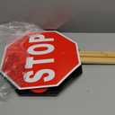 Stop Slow Sign, Double Sided Street Slow Warning Reflective Signs, 13x13 inch Octagon Rust Free Aluminum, with Bamboo Handle, UV Protected and Waterproof, Weather Resistant, Durable Ink, Easy to Mount