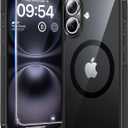 TAURI for iPhone 16 Case, Compatible with MagSafe [Anti-Yellowing] with Screen Protectors, Military-Grade Protection, Shockproof Slim Magnetic Phone Case for iPhone 16 6.1", Black