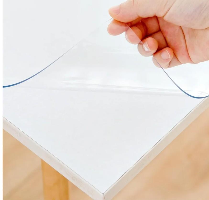 24 x 36 Inch Clear Table Cover Protector, Clear Table Protector for Dining Room Table, 1.5mm Plastic Table Cover, Waterproof Table Pad for Kitchen, Office