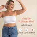 SHAPERMINT Strapless Bra, Wireless Non-Slip Bandeau, Convertible Straps, Molded Strapless Bras for Women S to Large Breasts (White, M)