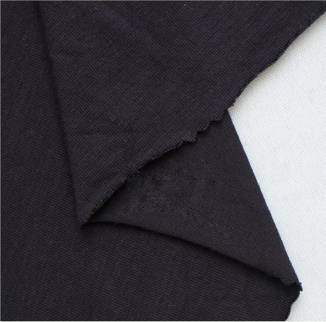 Organic Cotton Black Knit Jersey Fabirc by The Yard Light Weight Cotton t-Shirt Knit Fabric Soft Good for T-Shirt Tank or Underware Vest Baby's Cloth Dust Cover DIY Fabric(Black 1Y)