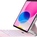 Keyboard Case for iPad 11th (A16, 2025) & iPad 10th Generation, Ultra-Slim Magic Keyboard with Multi-Touch Trackpad, 7 Colors Backlight, Smart Keyboard for iPadA16, Pink