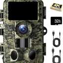 Dargahou Trail Camera  4K 48MP Game Camera with Night Vision, 0.05s Trigger Motion Activated Camera, IP66 Waterproof, 130 WideAngle No Glow Infrared LEDs for Outdoor Wildlife