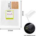 Wowfit 50 CT 12x16 inches Large Clear Bottom Gusset Cellophane Gift Bags with 6" Gold Twist Ties, Cello Packaging for Baby Showers, and Wedding Gift Wrapping