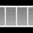 HVAC Premium 24'' x 12'' [Duct Opening] Flat Stamped Steel Return Air Grille - Sidewall and Ceiling - HVAC Vent Duct Cover - White [Outer Dimensions: 25.75''w X 13.75''h]