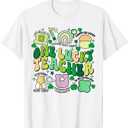 One Lucky Teacher St. Patrick's Day Irish Teacher Lucky Era T-Shirt (White, L)