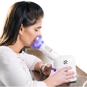 MABIS Facial Steamer, Steam Inhaler, FSA Eligible, Vaporizer or Vocal Steamer with Aromatherapy Diffuser and Soft Face Mask for Cleansing, Sinus Pressure, Congestion, Colds and Cough, 25mL