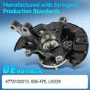 698-476 Front Right Steering Knuckle & Wheel Bearing Hub Assembly Compatible with Toyota Corolla 2009-2018, Matrix 2009-2014, Passenger Side