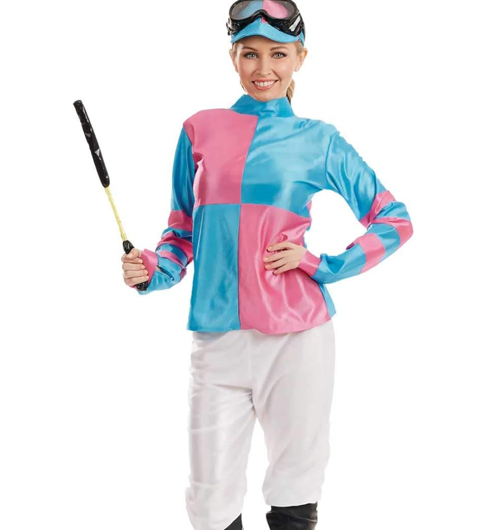 fun shack Womens Jockey Costume, Horse Jockey Outfit, Equestrian Halloween Costume for Women, Racing Attire Small